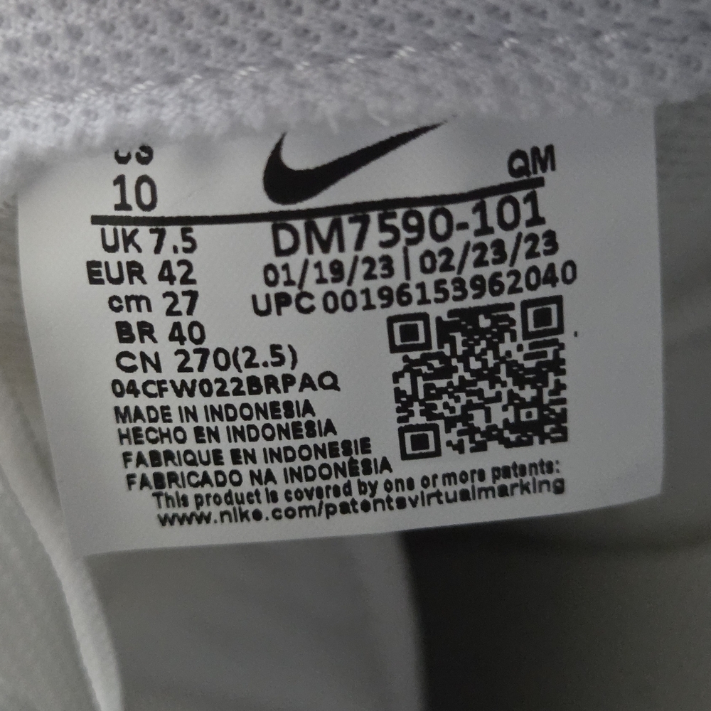 Nike Court Legacy Lift Triple White Womens Sneakers Shoes Size 10 - Picture 8 of 8